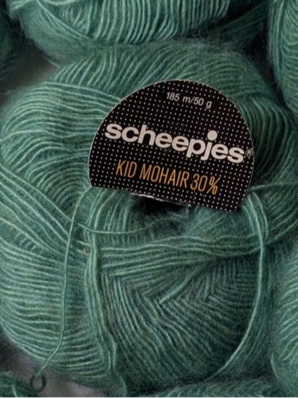 Vintage yarn Scheepjes Kid Mohair 30% DK Yarn Green 8 Balls x 50g - Picture 8 of 8